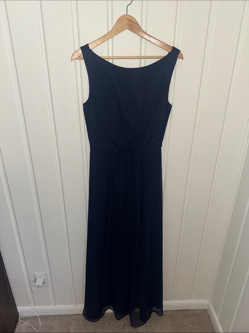 Love Lane Navy Sleeveless Chiffon Maxi Formal Dress